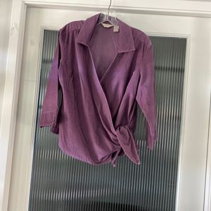 J. Jill purple wrap around blouse